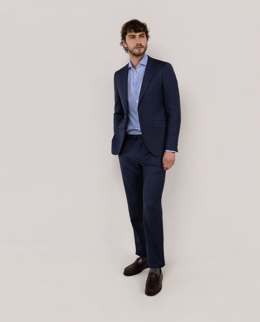 Americana Traje Lavable Marino Ojo de Perdiz