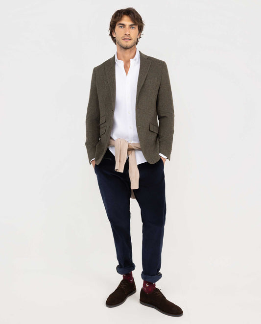 Americana Espiga Lana Verde