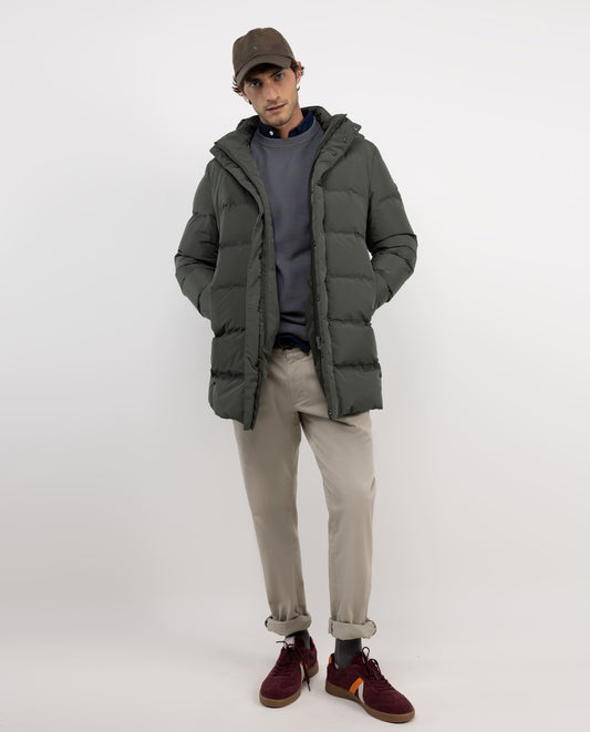 Abrigo Plumas Largo Verde