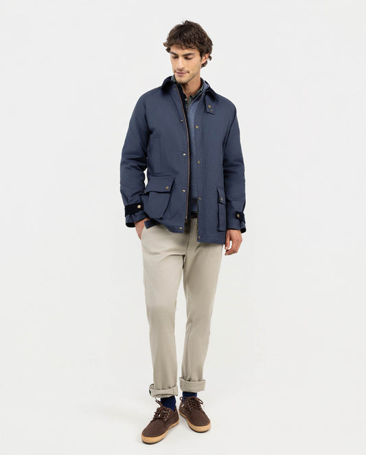 Chaqueta de Cuello Pana Marino