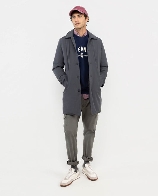 Abrigo Acolchado Largo Gris