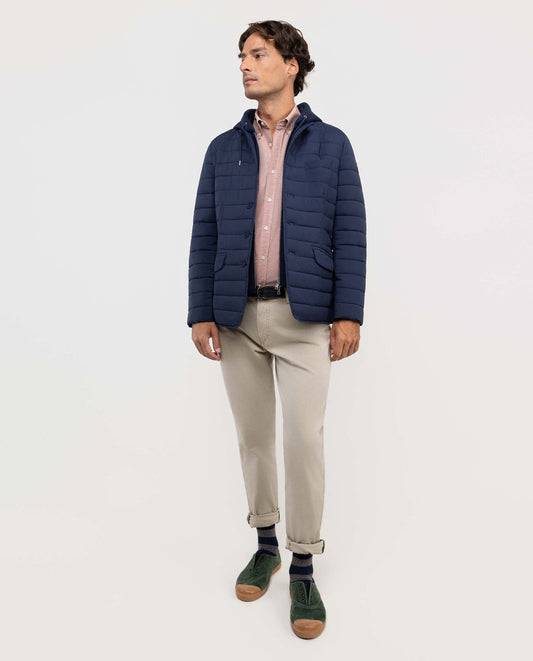 Americana Acolchada Desmontable Sudadera Marino