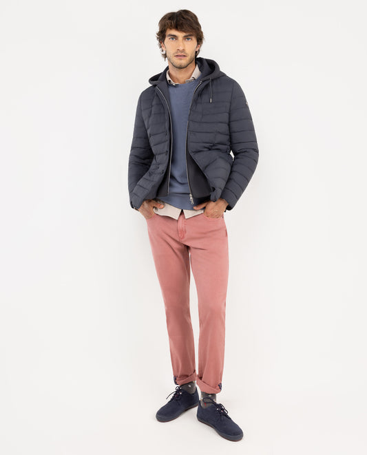 Americana Acolchada Desmontable Sudadera Gris