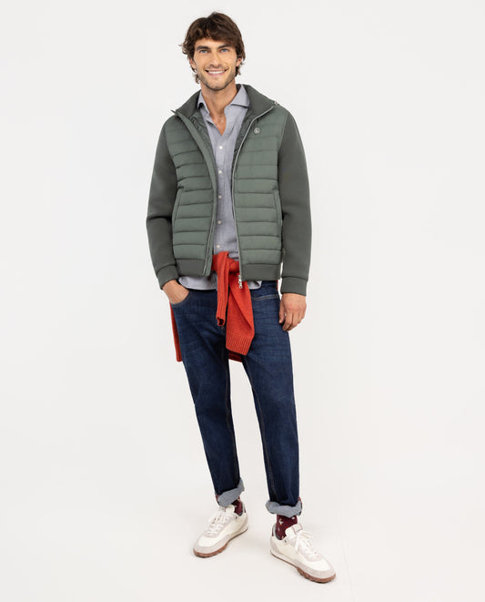 Cazadora Acolchada Mangas Neopreno Verde