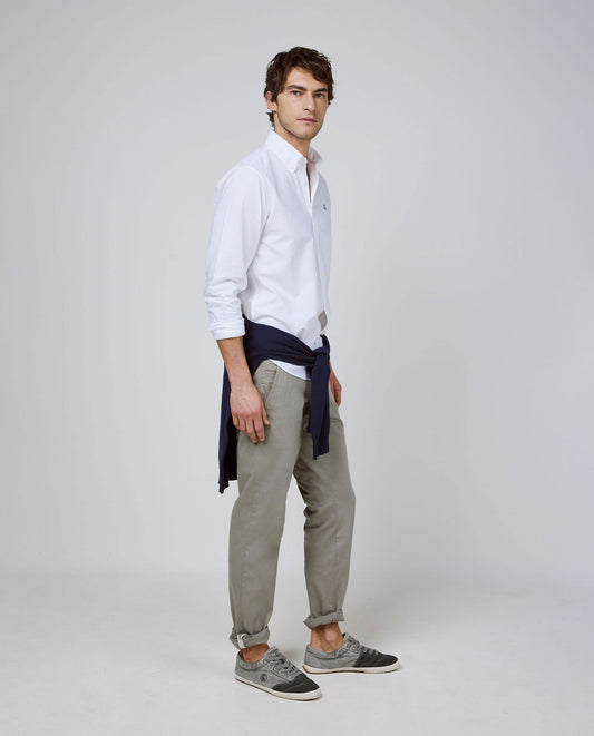 Camisa Algodón Garment Dyed Button Down Blanco