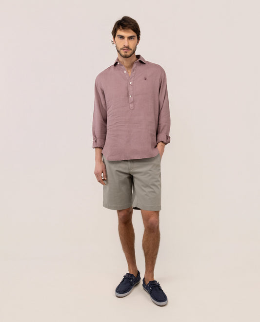 Camisa Polera Lino Granate
