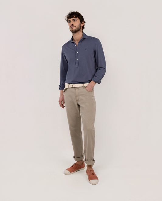 Camisa Polera Single Jersey Marino