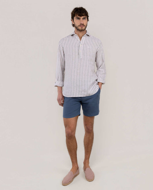 Camisa Polera Lino Raya Kodak Verde Rosa