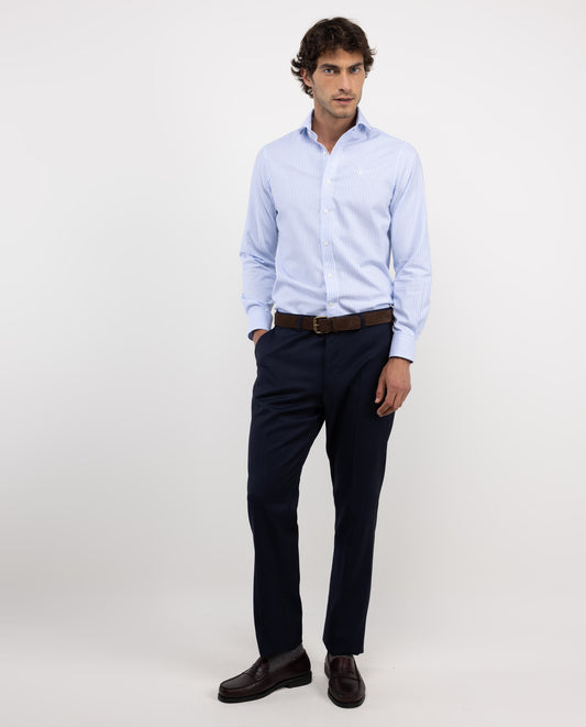 Camisa Pinpoint Vestir Kodak Celeste