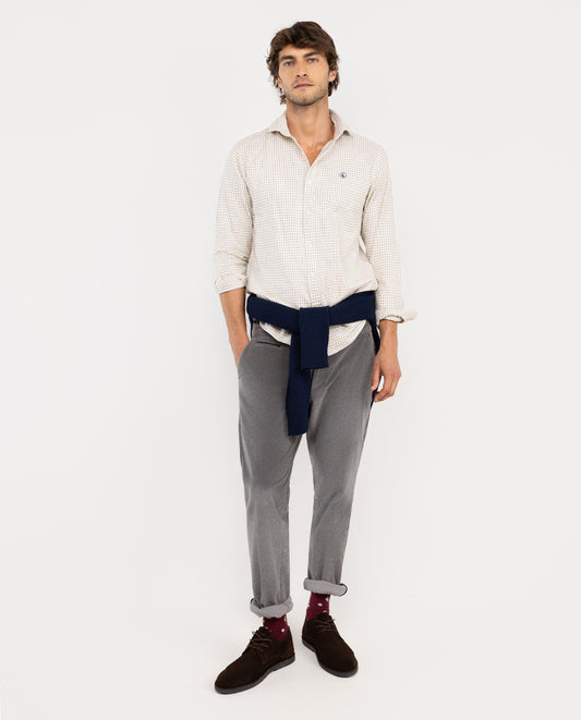 Camisa Tattershall Crudo Perfil Azul Medio