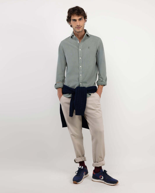 Camisa Estructura Algodón Verde