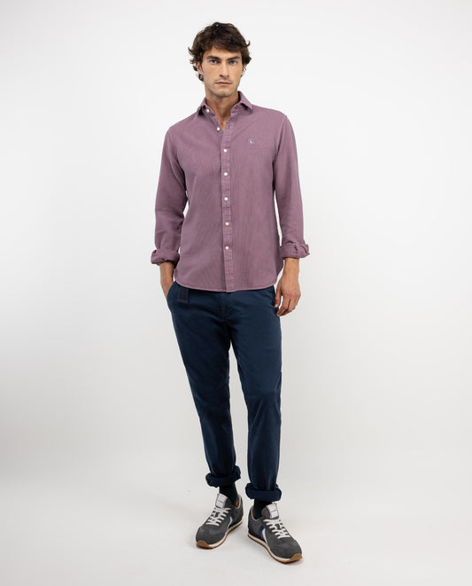 Camisa Estructura Algodón Granate