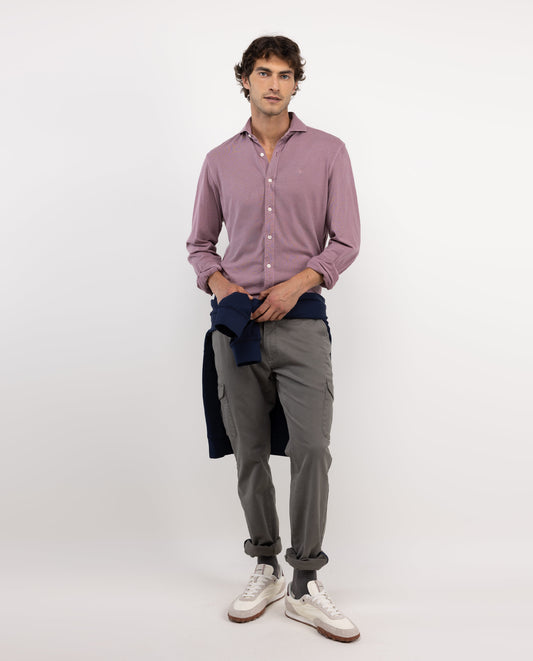 Camisa Punto Algodón Rosa