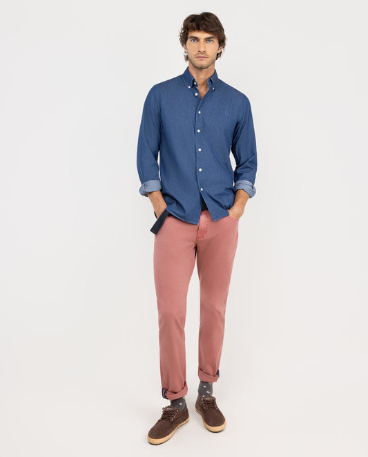 Camisa Denim Algodón Marino