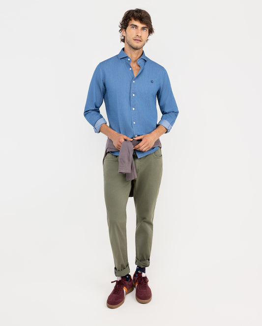 Camisa Denim Algodón Doble Tintura