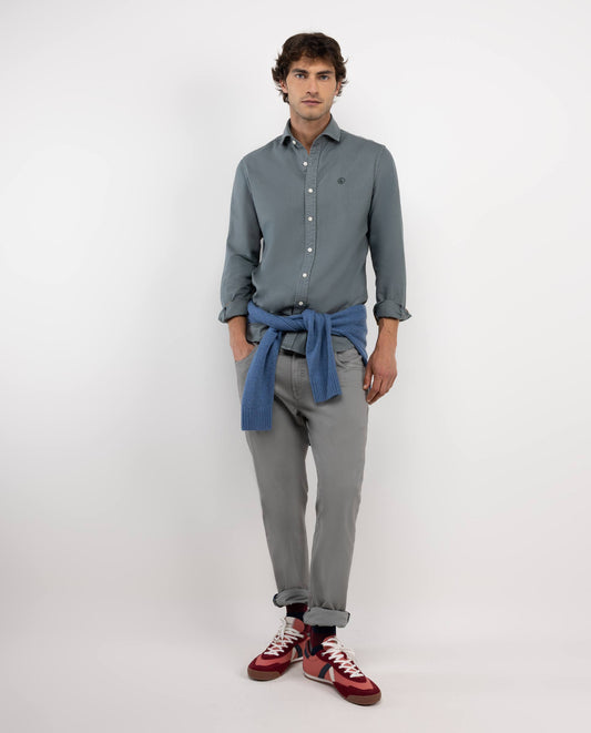 Camisa Algodón Lino Verde