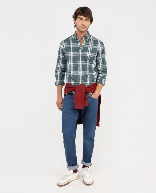 Camisa Cuadro Brit Algodón Verde