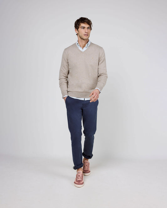 Jersey Cuello Pico Beige