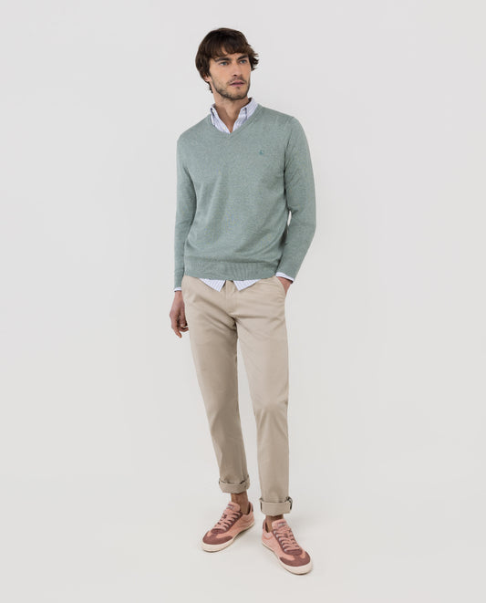 Jersey Cuello Pico Verde Menta