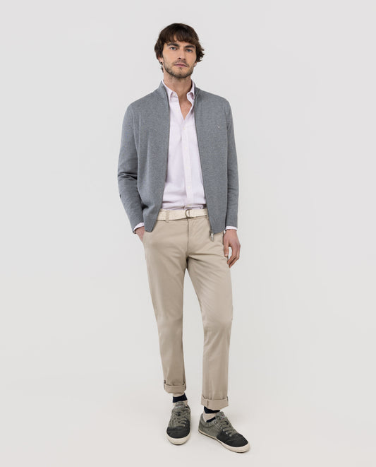 Cárdigan Cremallera Gris