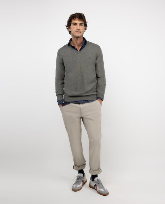 Jersey Cuello Pico Coderas Verde