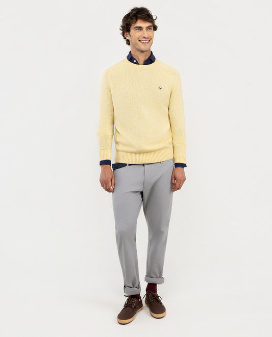 Jersey Merino Cuello Caja Amarillo