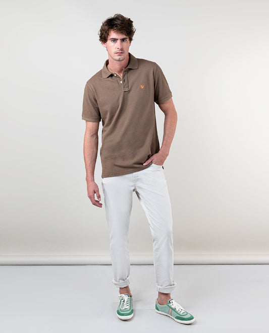 Polo Piqué Garment Dyed Chocolate