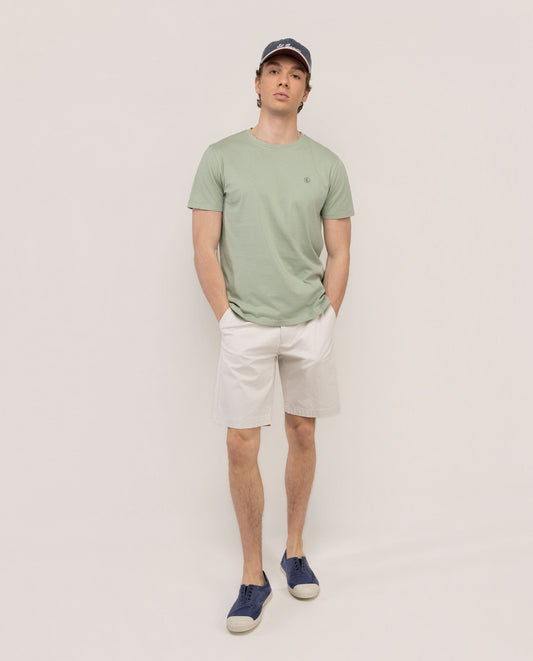 Camiseta Básica Garment Dyed Verde Claro
