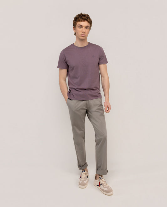 Camiseta Básica Garment Dyed Berenjena