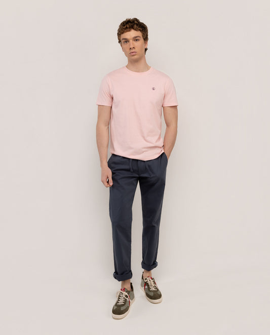 Camiseta Básica Garment Dyed Rosa