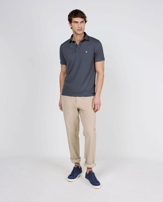 Polo Manga Corta Sepiia Gris Oscuro