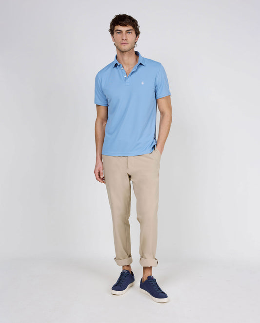 Polo Manga Corta Sepiia Blanco Azul