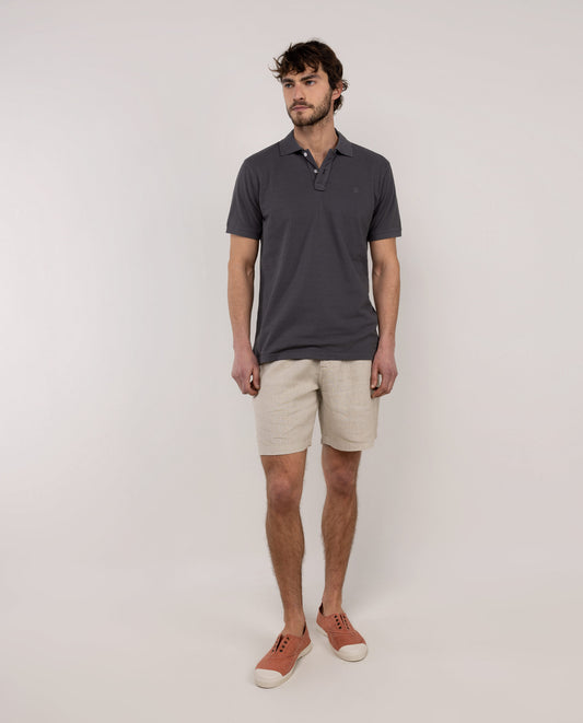 Polo Piqué Garment Dyed Gris Antracita