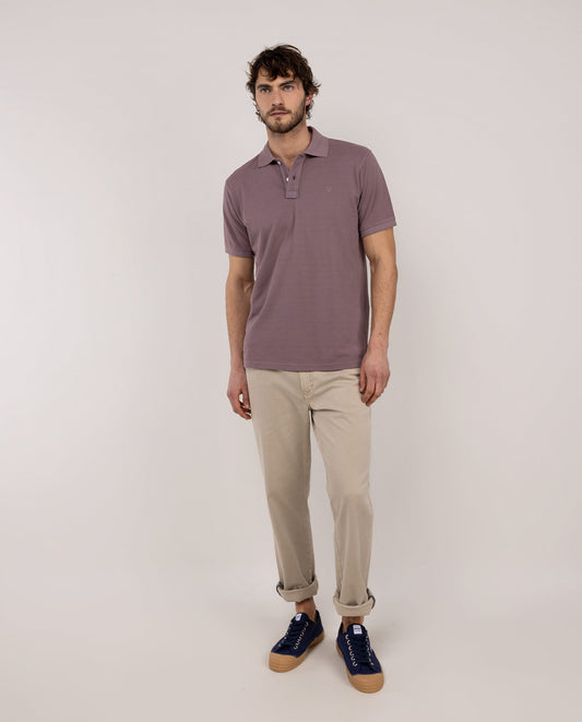 Polo Piqué Garment Dyed Berenjena