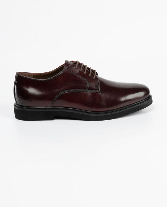 Zapato Piel Cordones Granate