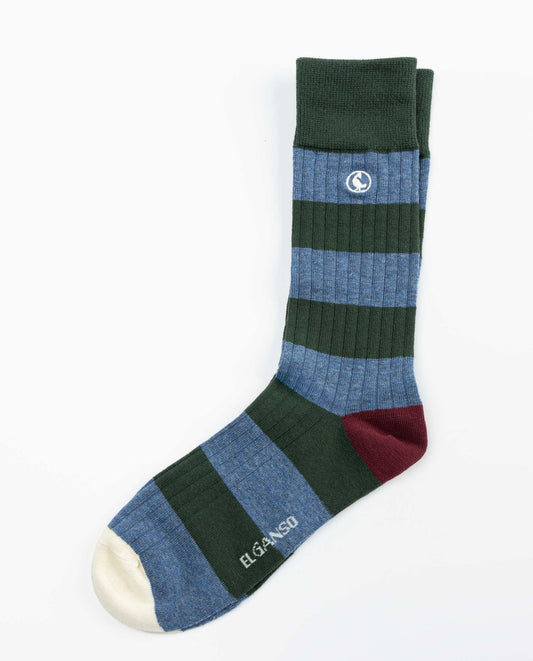 Calcetín Rayas Algodón Canalé Azul