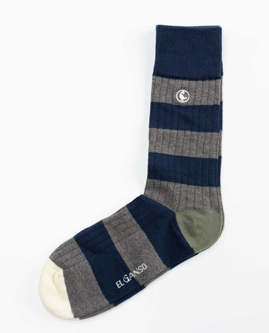 Calcetín Rayas Algodón Canalé Marino