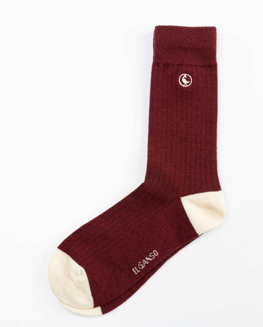 Calcetín Granate Lana Canalé