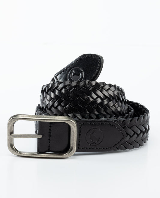 Cinturón Piel Trenzado Negro