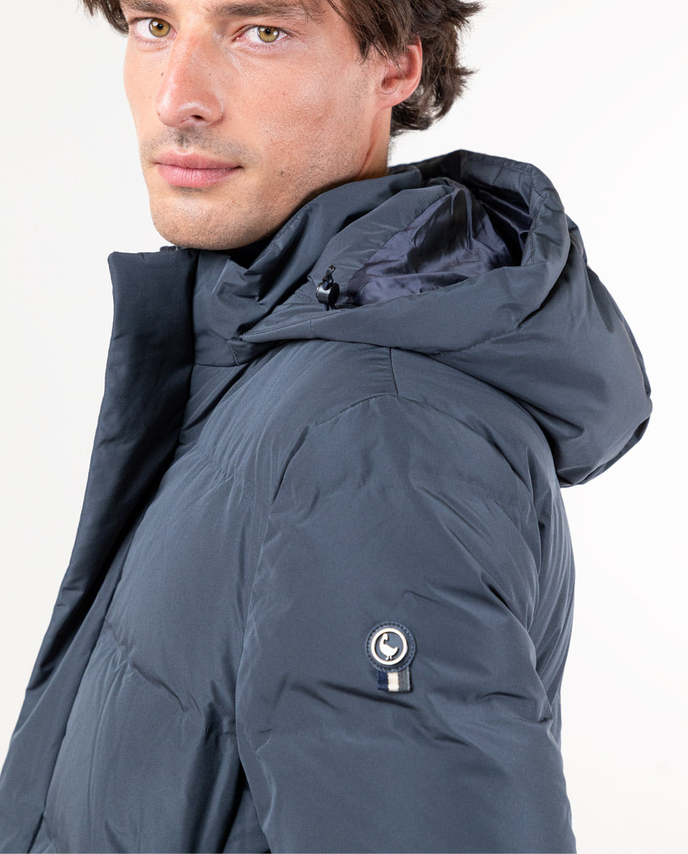 Abrigo plumas gris best sale