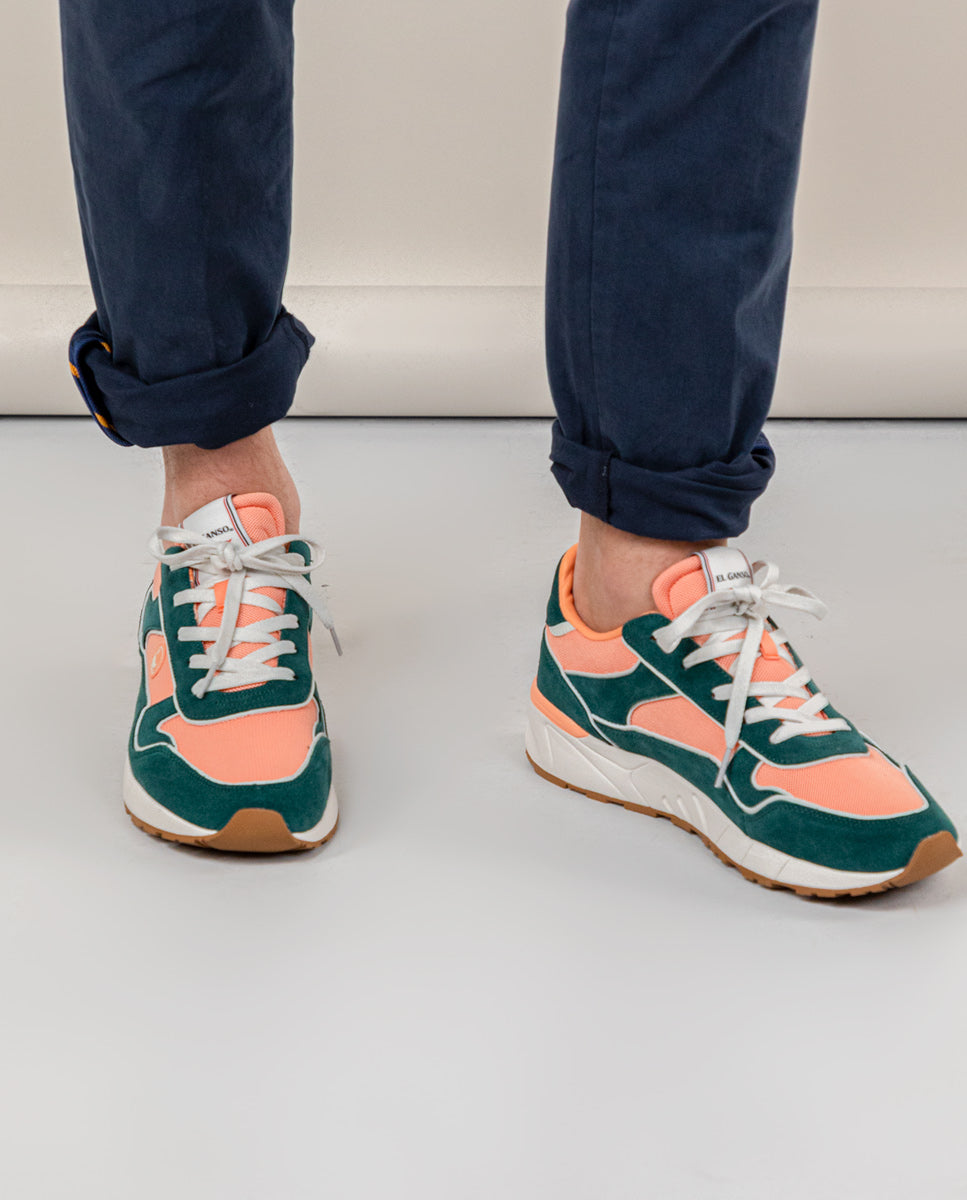 El Ganso Zapatilla El Ganso Flex Verde Naranja para hombre. El Ganso MX