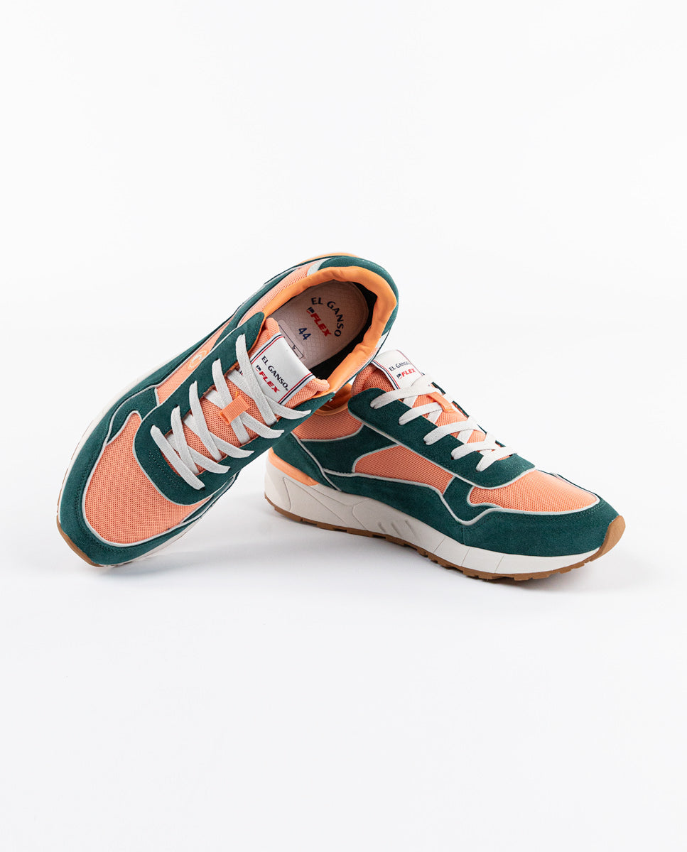 El Ganso Zapatilla El Ganso Flex Verde Naranja para hombre. El Ganso MX
